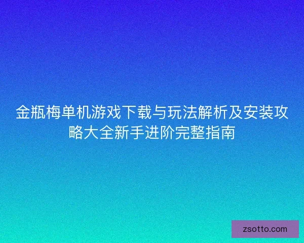 金瓶梅单机游戏下载与玩法解析及安装攻略大全新手进阶完整指南