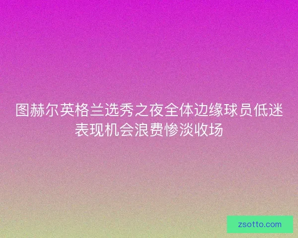 图赫尔英格兰选秀之夜全体边缘球员低迷表现机会浪费惨淡收场