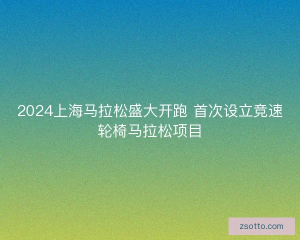 2024上海马拉松盛大开跑 首次设立竞速轮椅马拉松项目